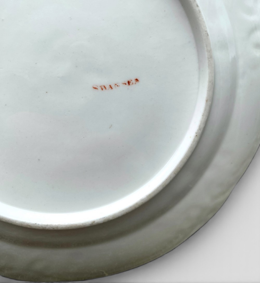 Swansea porcelain dessert plate, c. 1820. View VII