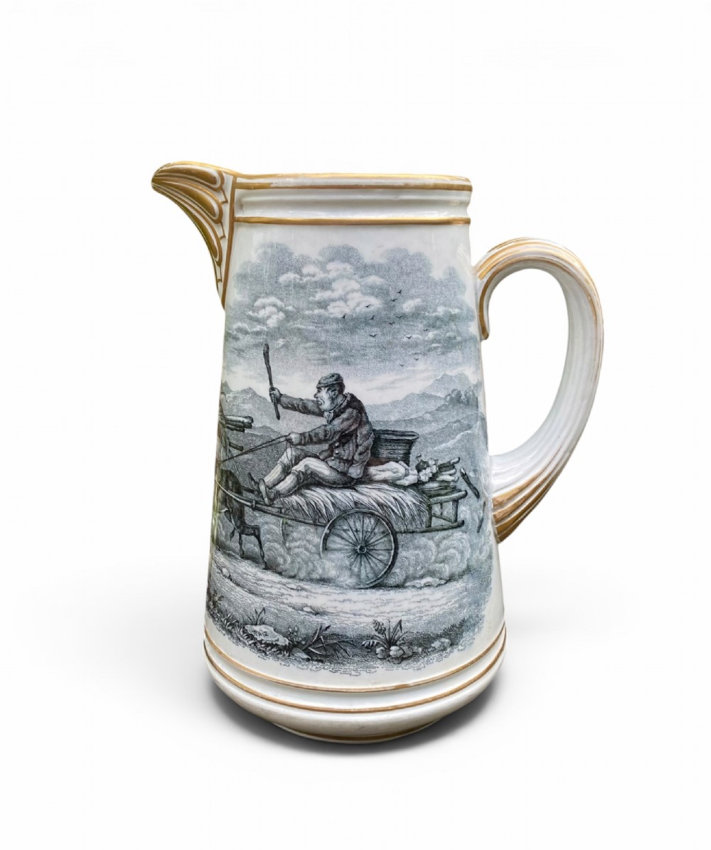Copeland pottery Going to the Derby jug, c. 1870.