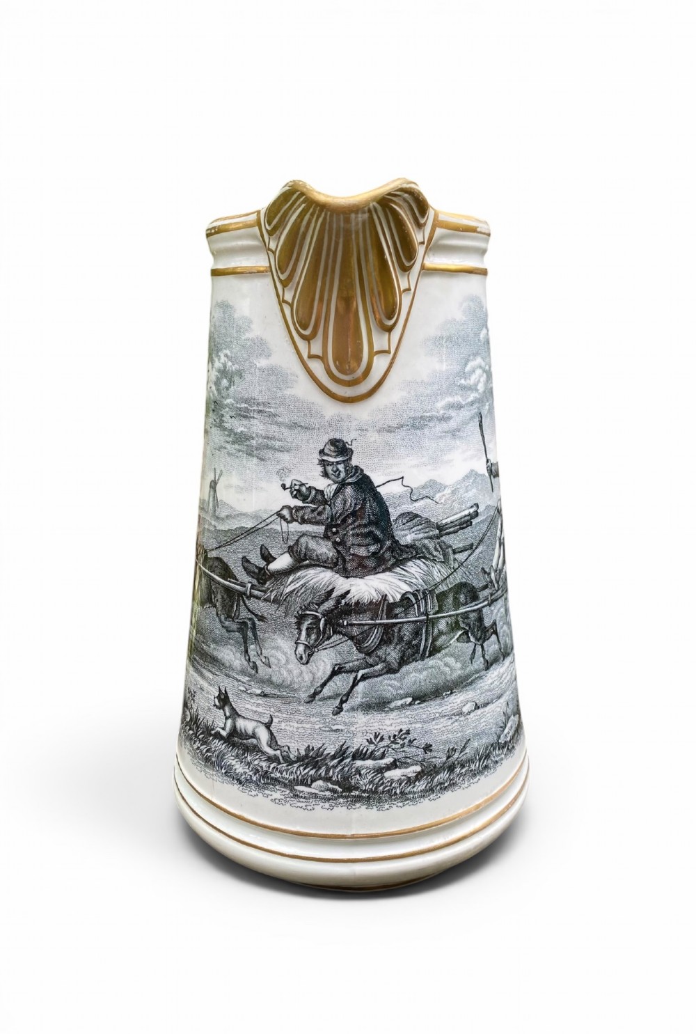 Copeland pottery Going to the Derby jug, c. 1870. View II