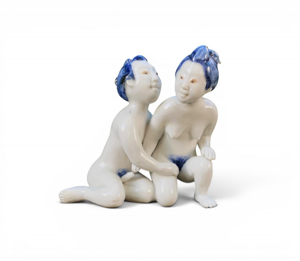 Hirado porcelain figure group, Japan, c. 1880, Meiji Period. View II