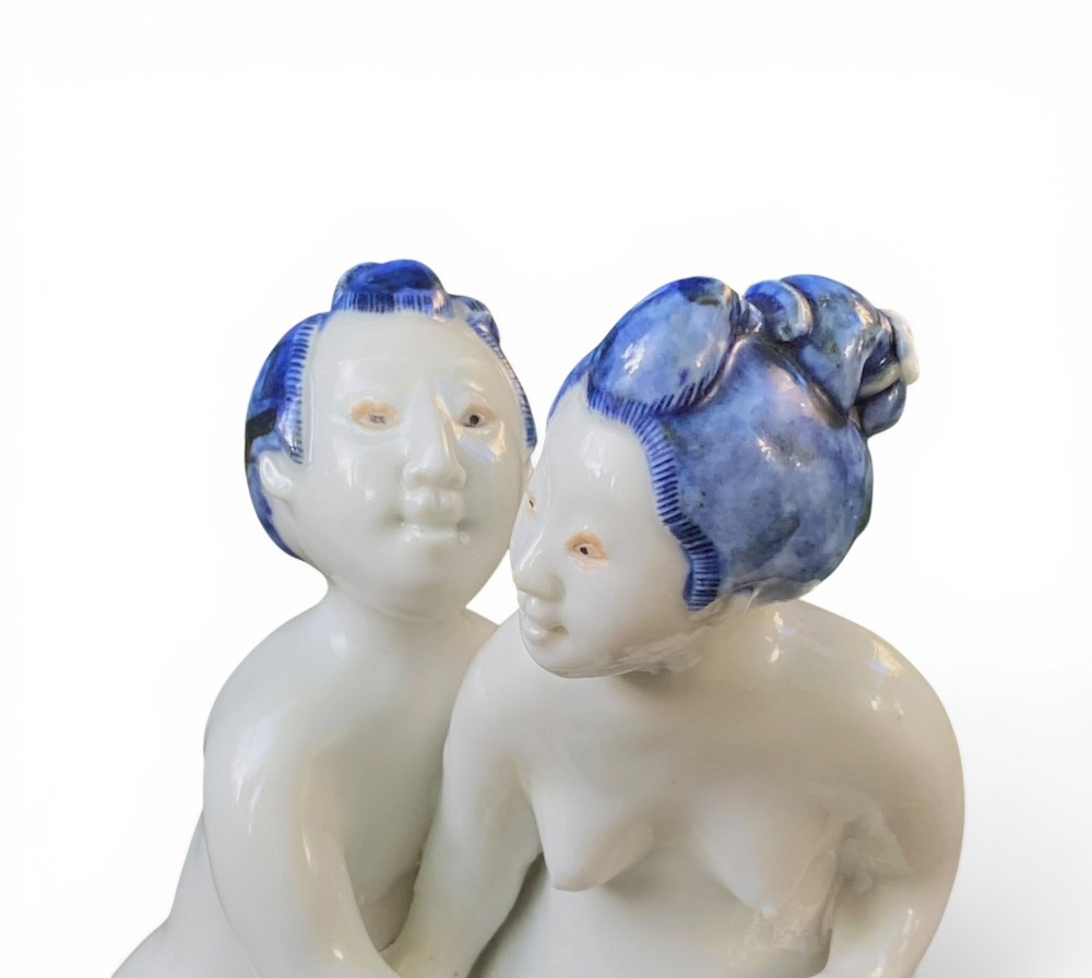 Hirado porcelain figure group, Japan, c. 1880, Meiji Period. View IX