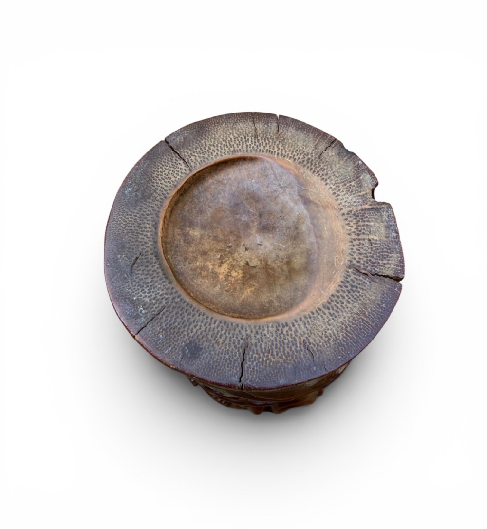 Chinese bamboo bitong, pine trees, 18th Century. View XI