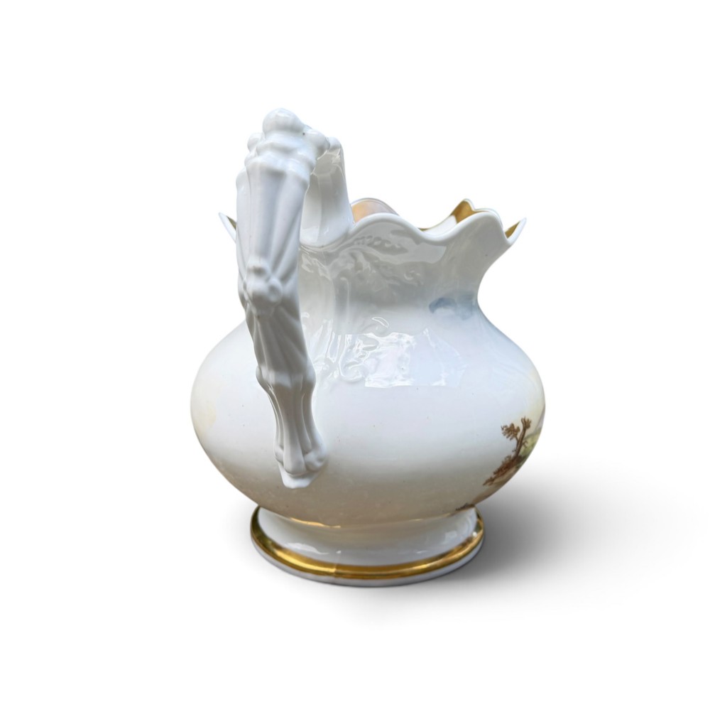 Coalport porcelain Hull to York Coaching jug, c. 1830. View V