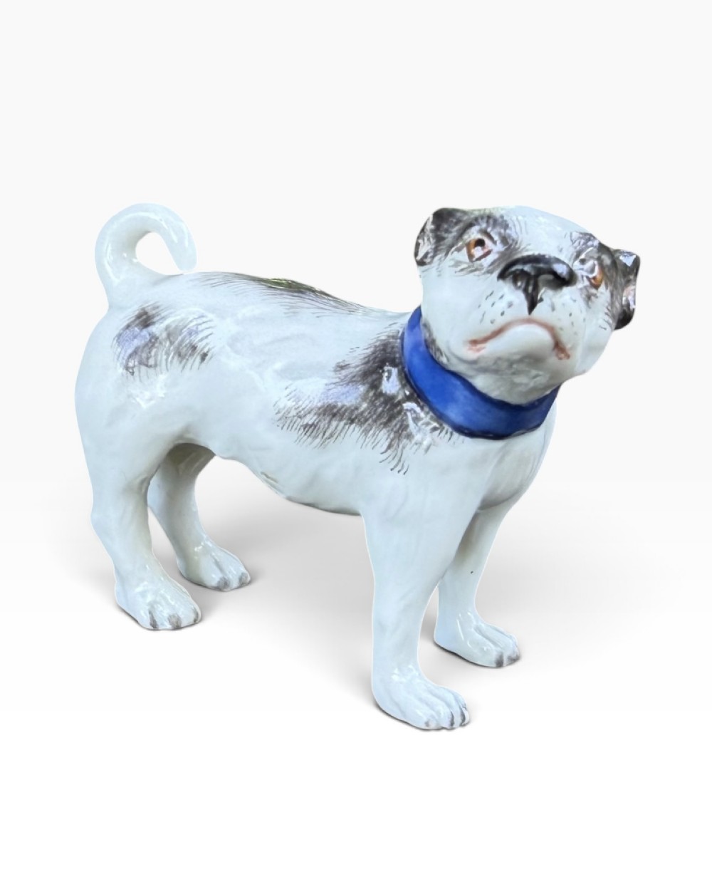 Meissen porcelain pug dog, c. 1910. View II