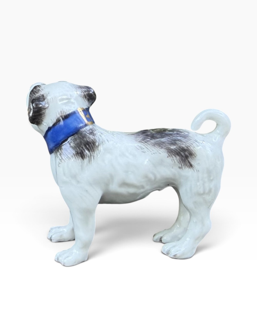 Meissen porcelain pug dog, c. 1910. View IV