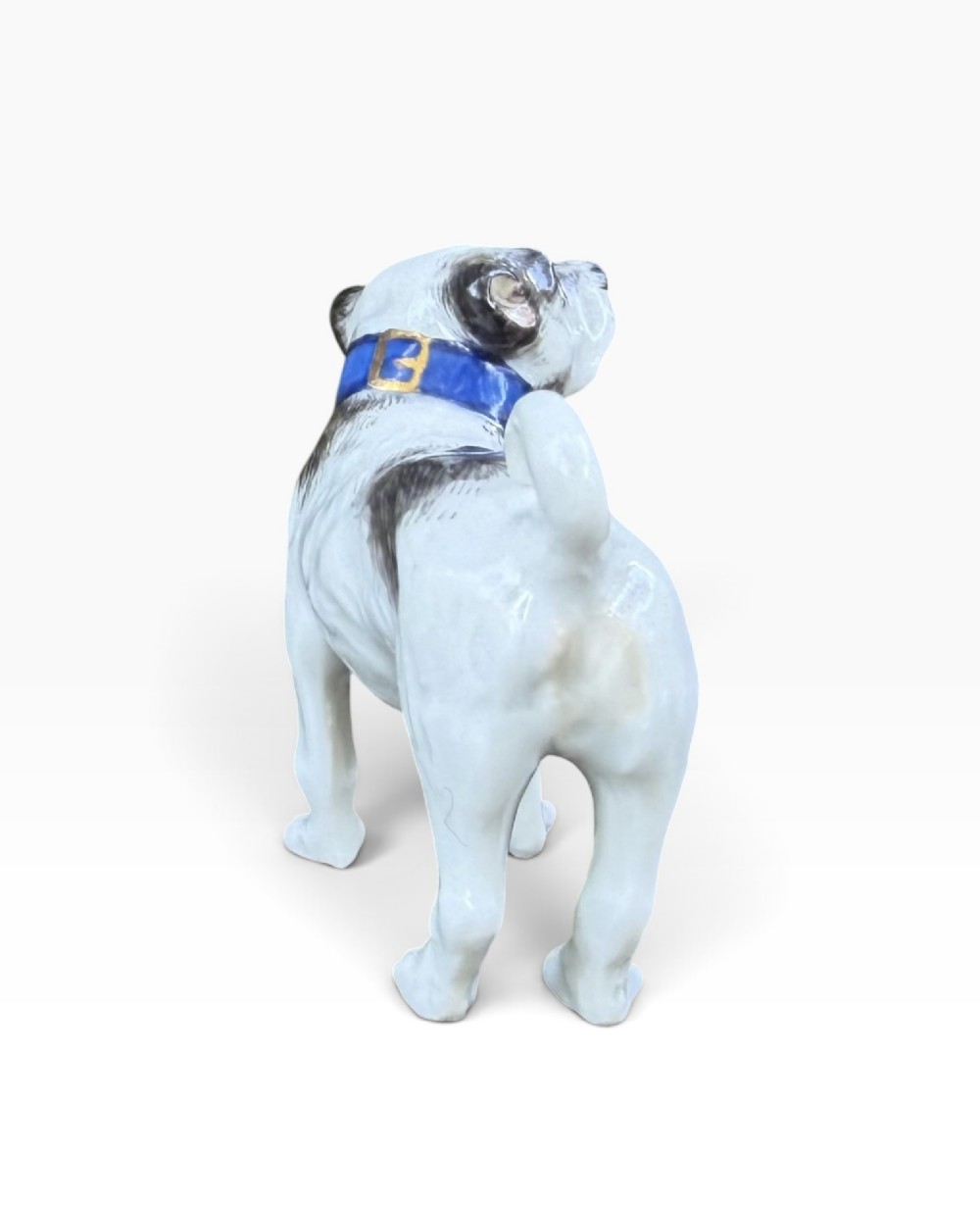 Meissen porcelain pug dog, c. 1910. View V