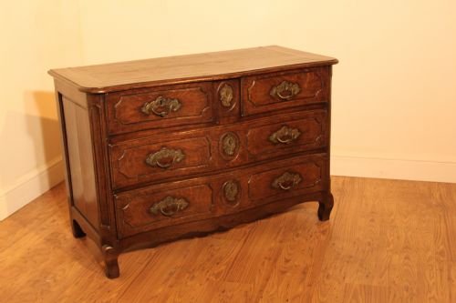 French Oak Serpentine Commode