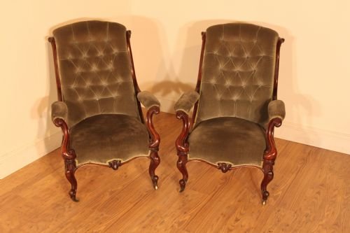 Pair of Superb Victorian Armchairs