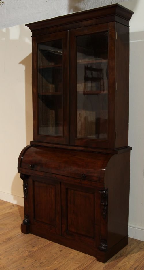 Early Victorian Mahogany Cylinder Bookcase