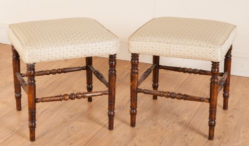 Pair of Simulated Rosewood Stools