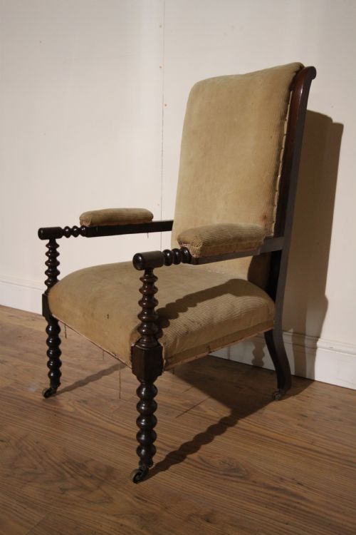 Early Victorian Rosewood Easy Chair
