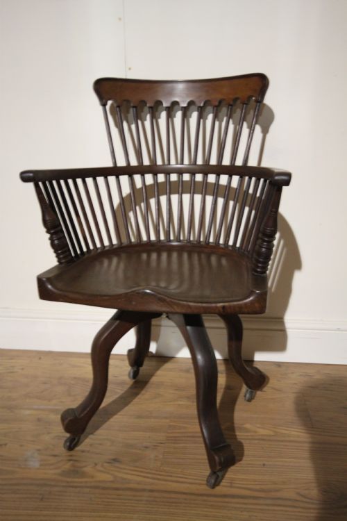 Mahogany Swivel Desk Chair