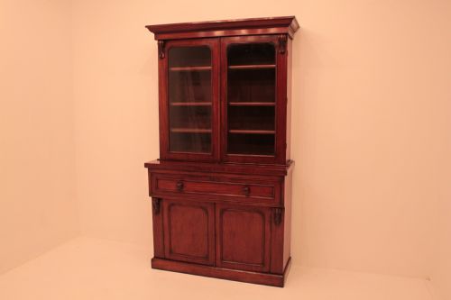 Victorian Mahogany 2 Door Secretaire Bookcase