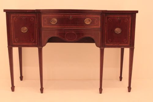 Sheraton Revival Shaped Mahogany Sideboard