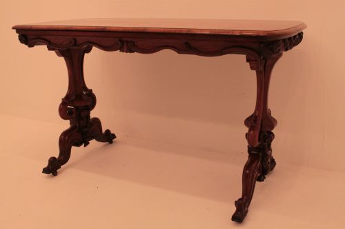 High Victorian Walnut Library Table