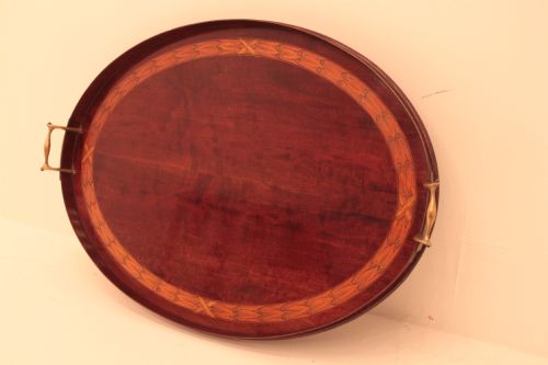 Mahogany Oval Tea Tray