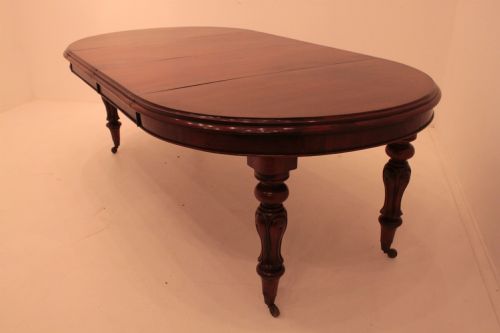 Victorian Mahogany Circular 2 Leaf Extending Dining Table