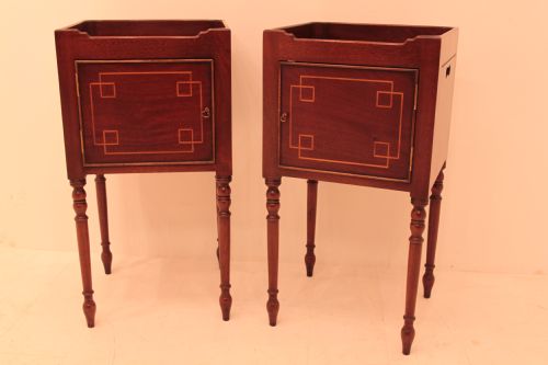 Matched Pair of Mahogany Regency Style Bedside Cabinets