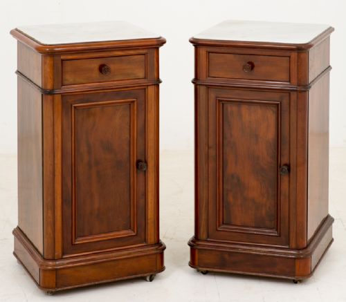 Pair of Mahogany French Victorian Bedside Cabinets