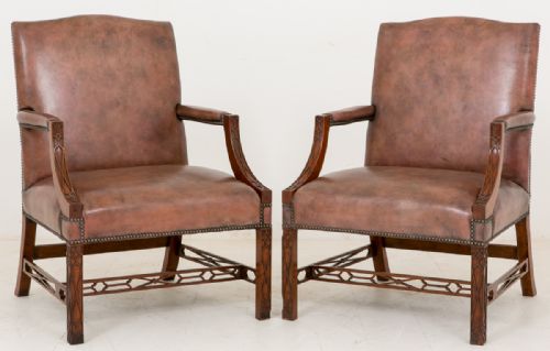 An Unusually Large and Impressive Pair of Gainsborough Chairs