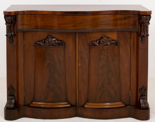 Mid Victorian Serpentine 2 Door Side Cabinet