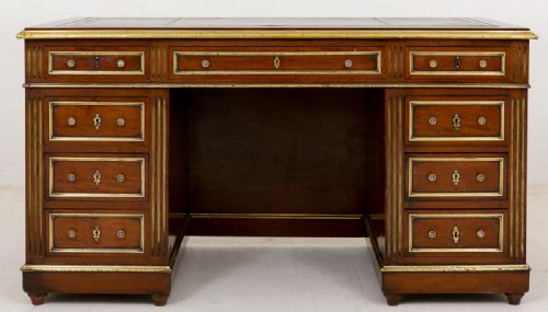 fig 1. Superb Quality French Mahogany Kneehole Desk