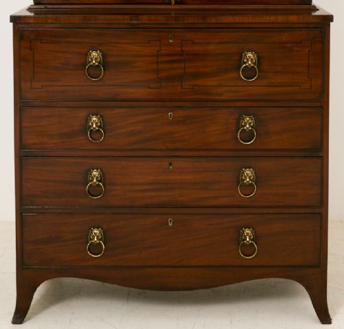 REGENCY MAHOGANY SECRETAIRE BOOKCASE - ADDITIONAL PHOTO 2