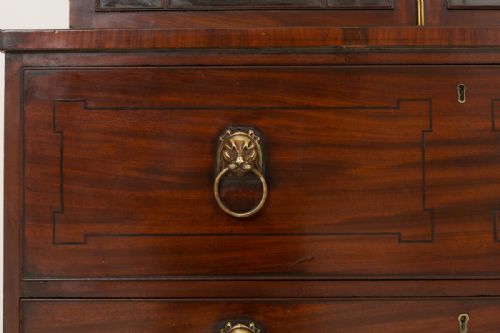 REGENCY MAHOGANY SECRETAIRE BOOKCASE - ADDITIONAL PHOTO 3