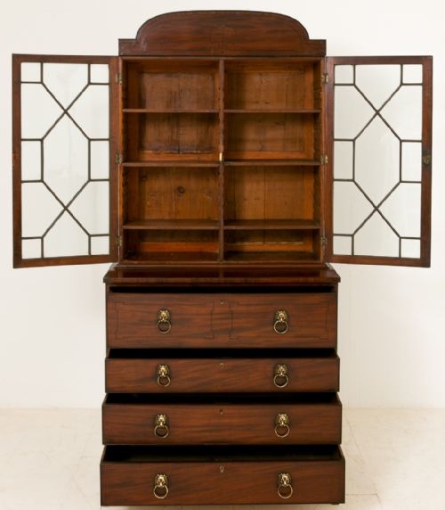 REGENCY MAHOGANY SECRETAIRE BOOKCASE - ADDITIONAL PHOTO 5