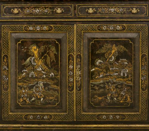 fig 2. Mid Victorian Chinoiserie 4 door Side Cabinet