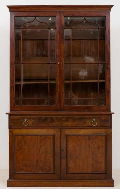 William IV Mahogany 2 Door Glazed Bookcase