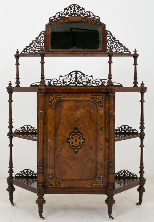 Victorian Burr Walnut Chiffonier / Whatnot