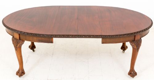 fig 1. Mahogany Oval Chippendale style Extending Dining Table