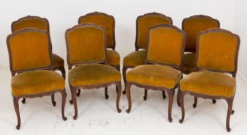 Set of 8 French Oak Dining Chairs