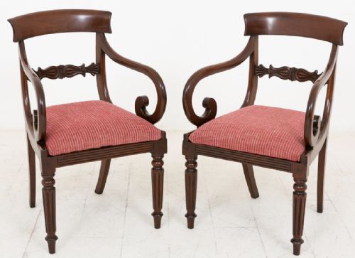 Pair of William IV Mahogany Library Chairs