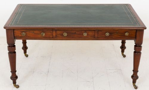 Mid Victorian Mahogany 6 Drawer Library Table