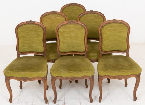 Set of 6 French Oak Dining Chairs