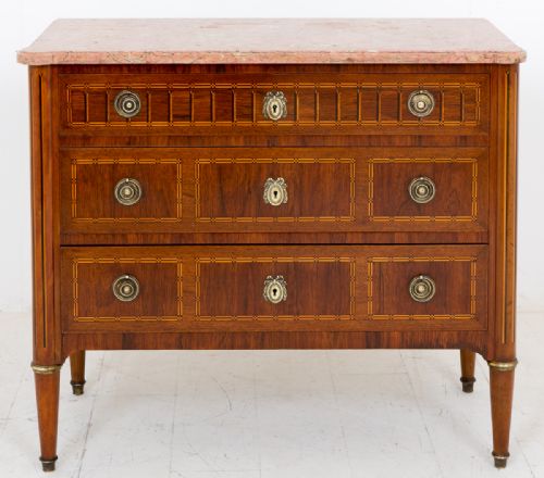 French Mahogany Inlaid Commode