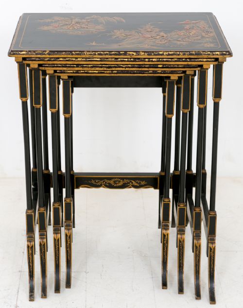 fig 1. Late Victorian Chinoiserie Nest of 4 tables