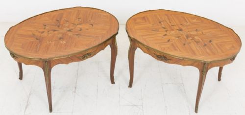 A Pair of French Walnut Coffee Tables