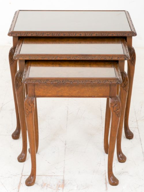 Walnut Nest of 3 Tables