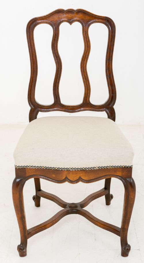 fig 1. Set of 10 French Oak Dining Chairs