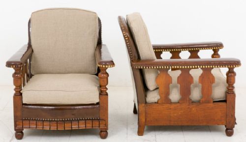 Pair of Oak Art Deco Club Chairs