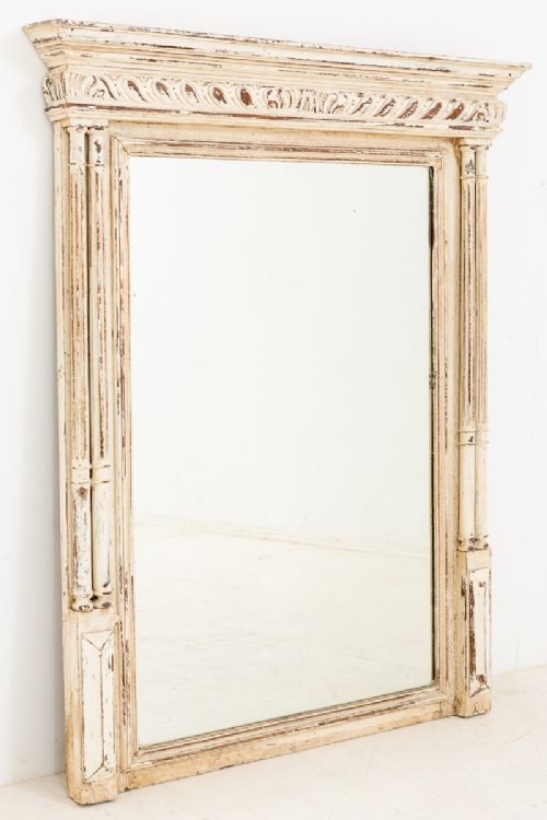French Oak Bevelled Glass Over Mantle Mirror