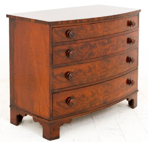 Early Victorian Bow Fronted Chest of Drawers
