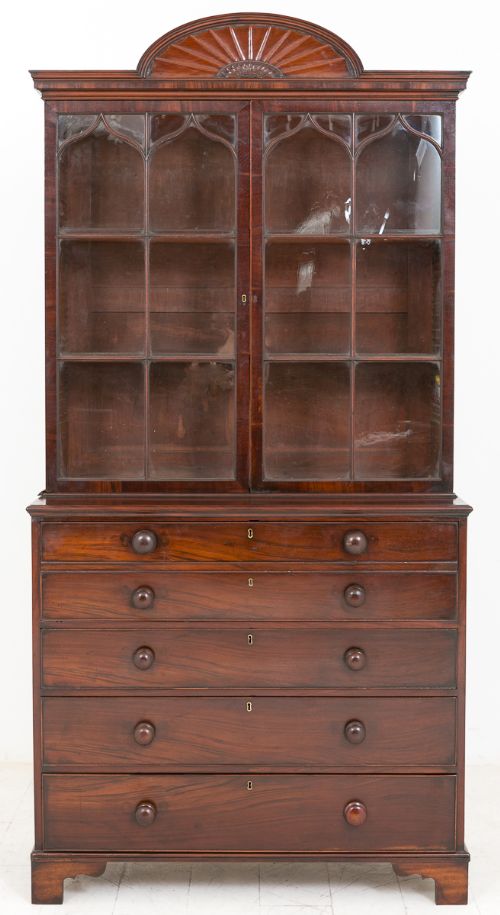 Regency Mahogany Secretaire Bookcase