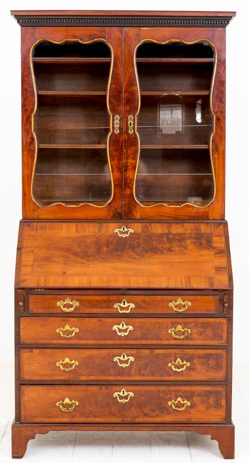 George II Mahogany Bureau Bookcase