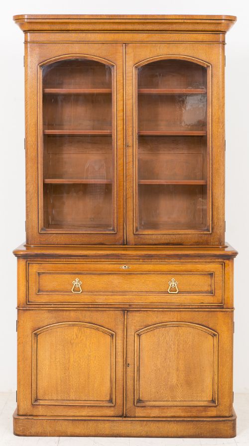 Victorian Blonde Oak Bookcase