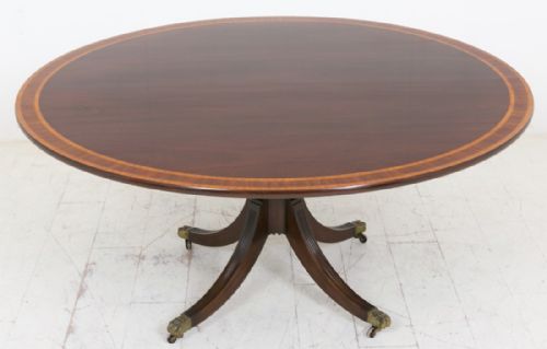 Regency Style Mahogany Circular Dining Table