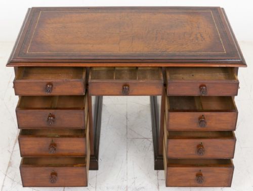 VICTORIAN MAHOGANY PEDESTAL DESK - ADDITIONAL PHOTO 1